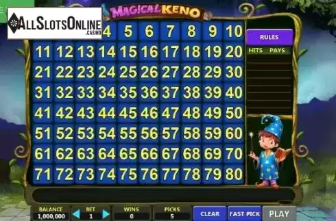 Reel Screen. Magical Keno from Caleta Gaming