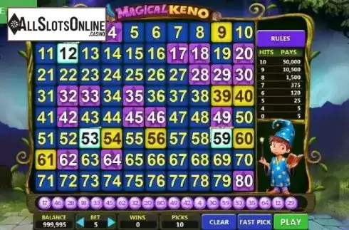 Win Screen. Magical Keno from Caleta Gaming