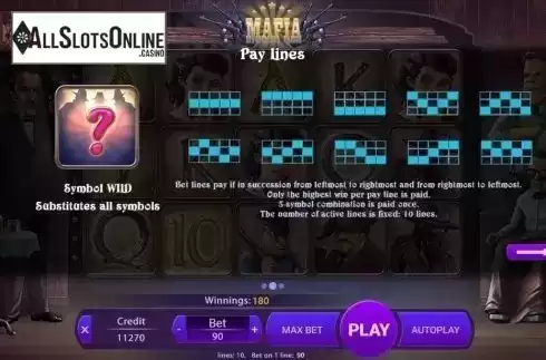 Paylines. Mafia (X Play) from X Play