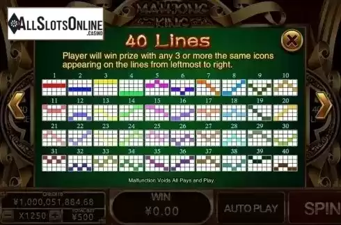 Lines. Mahjong King (CQ9 Gaming) from CQ9Gaming