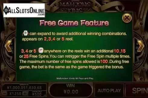 Free Spins. Mahjong King (CQ9 Gaming) from CQ9Gaming