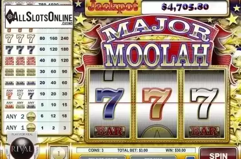 Win Screen 2. Major Moolah from Rival Gaming