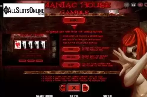 Paytable 3. Maniac House from Fugaso