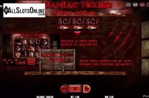 Paytable 4. Maniac House from Fugaso