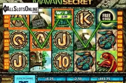 Wild Win screen. Mayan Secret from MultiSlot