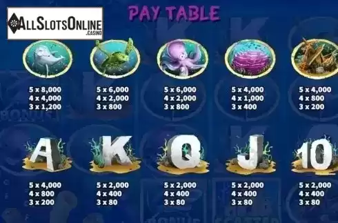 Paytable 1. Mermaid Seas from KA Gaming