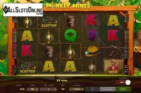 Win Screen 2. Monkey Mines from Five Men Games