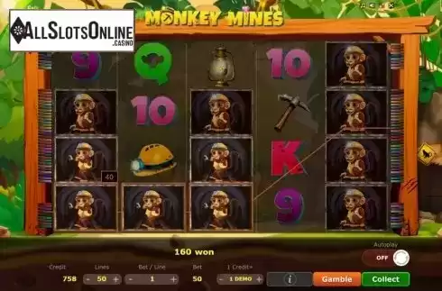 Win Screen 4. Monkey Mines from Five Men Games