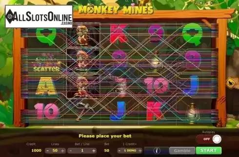 Reel Screen. Monkey Mines from Five Men Games