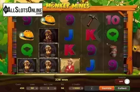Win Screen. Monkey Mines from Five Men Games