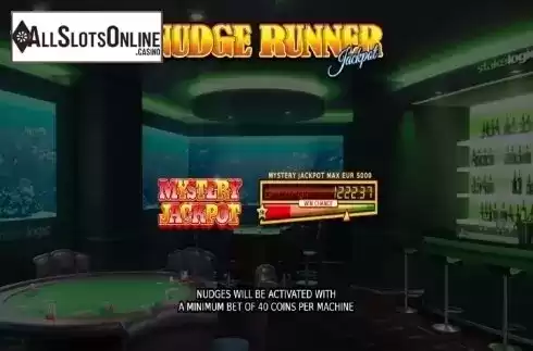 Intro screen. Nudge Runner from StakeLogic