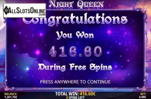 Total Win. Night Queen from iSoftBet