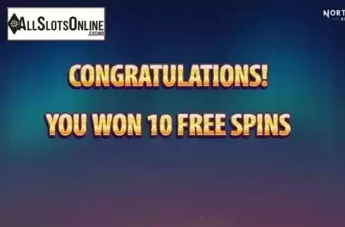Free Spins Presentation screen. Northern Sky from Quickspin