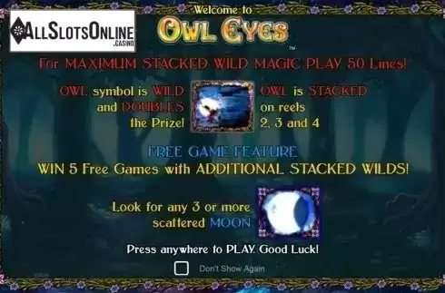 Screen 1. Owl Eyes NEW from NextGen