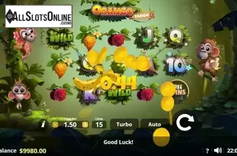 Win screen 2. Orango Tango from Lady Luck Games