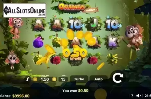 Win screen 1. Orango Tango from Lady Luck Games