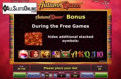 Paytable 2. Autumn Queen™ from Greentube