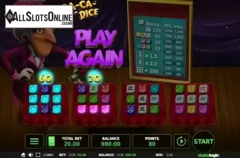 Game Screen 3. Abra-ca-dice from StakeLogic
