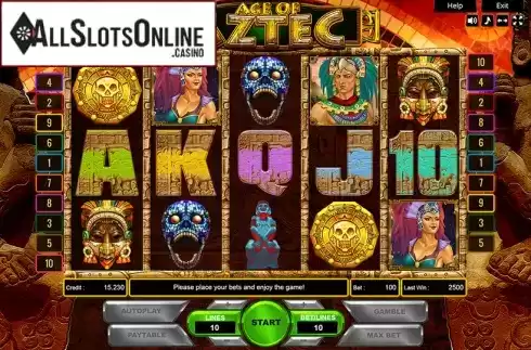 Reel Screen. Age of Aztec from Platin Gaming