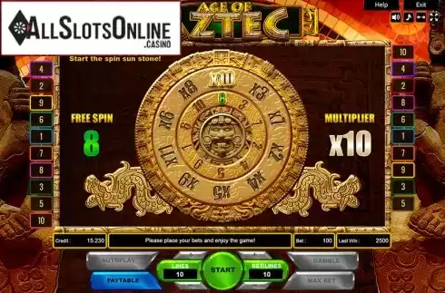 Free Spins. Age of Aztec from Platin Gaming
