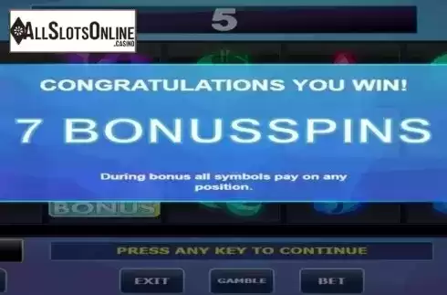 Free Spins Screen. All Ways Win from Amatic Industries