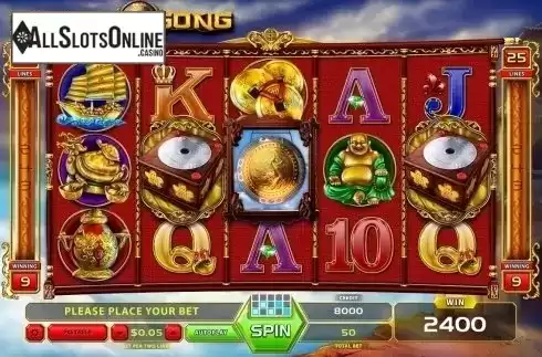 Free spins screen. Ancient Gong from GameArt