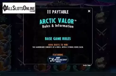 Paytable 1. Arctic Valor from Crazy Tooth Studio