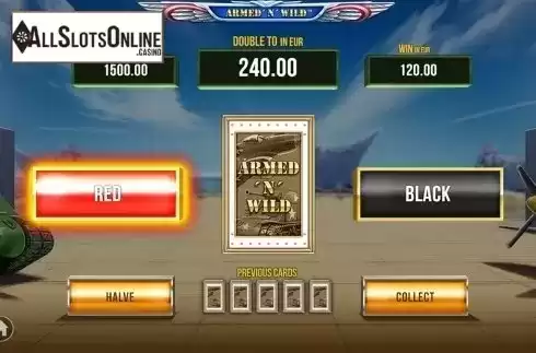 Gamble game screen. Armed 'N' Wild from SYNOT