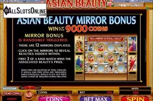 Screen2. Asian Beauty from Microgaming