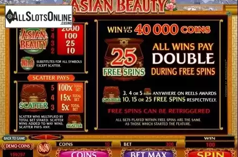 Screen3. Asian Beauty from Microgaming