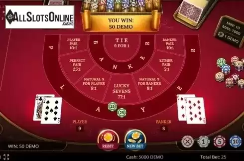 Win Screen. Baccarat 777 from Evoplay Entertainment