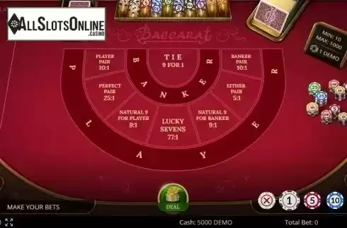 Game Screen 1. Baccarat 777 from Evoplay Entertainment