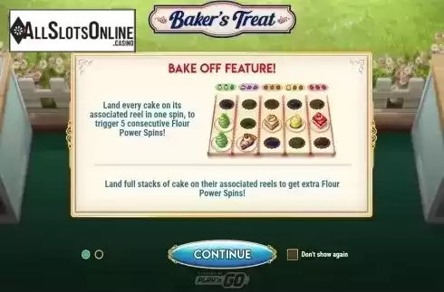 Intro screen 1. Baker's Treat from Play'n Go