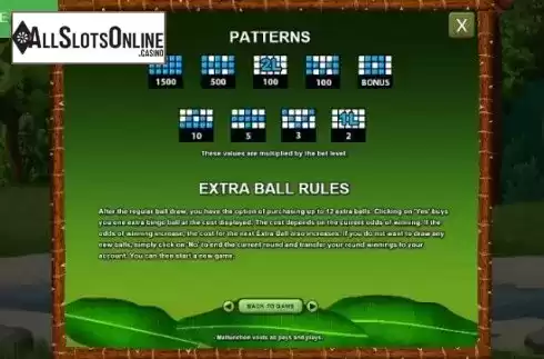 Patterns Screen. Banana Bingo from Caleta Gaming