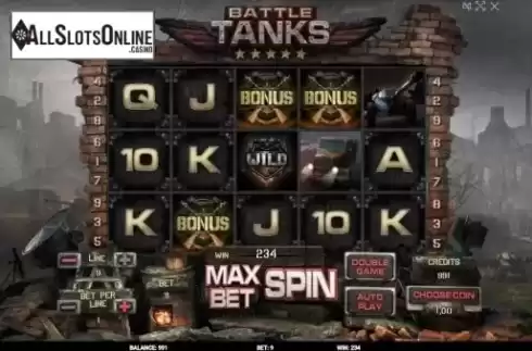 Bonus Symbol screen. Battle Tanks from Evoplay Entertainment