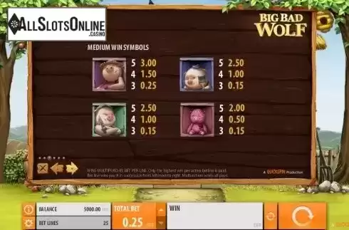 Paytable 3. Big Bad Wolf from Quickspin