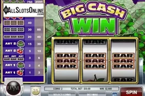 Screen4. Big Cash Win from Rival Gaming