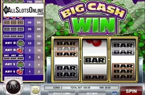Screen2. Big Cash Win from Rival Gaming