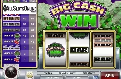 Screen3. Big Cash Win from Rival Gaming