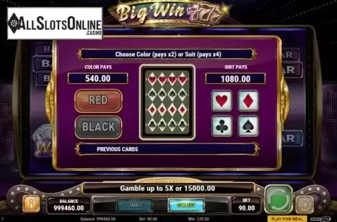 Gamble. Big Win 777 from Play'n Go