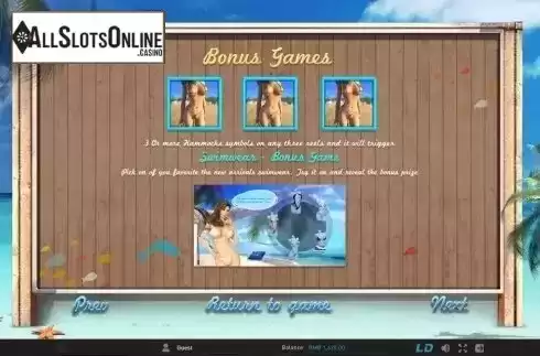 Paytable 3. Bikini Beach (GamePlay) from GamePlay