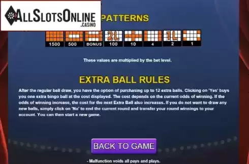 Extra Ball Screen. Bingo Circus (Caleta Gaming) from Caleta Gaming