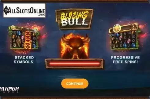 Start Screen. Blazing Bull from Kalamba Games