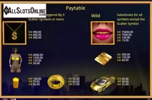 Paytable . Booming Gold from Booming Games