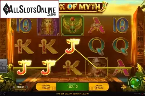 Win Screen. Book of Myth from Spadegaming