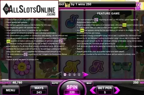 Features. Bootylicious from Spin Games