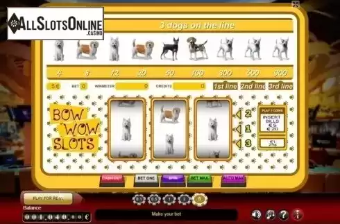 Reel Screen. Bow Wow Slot from GameScale