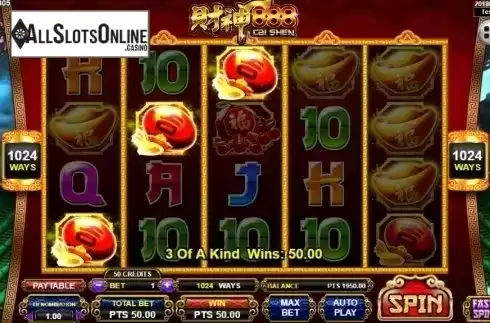 Win screen. Cai Shen 888 from Spadegaming