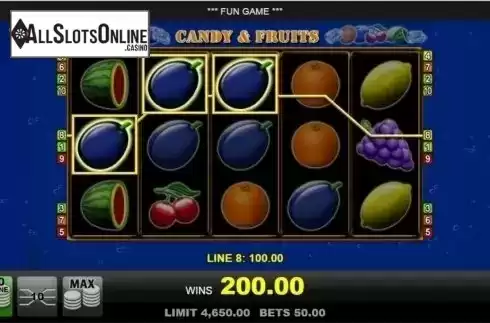 Win screen. Candy & Fruits from edict