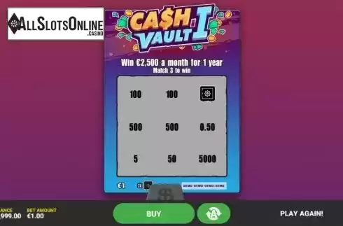 Game Screen 2. Cash Vault I from Hacksaw Gaming